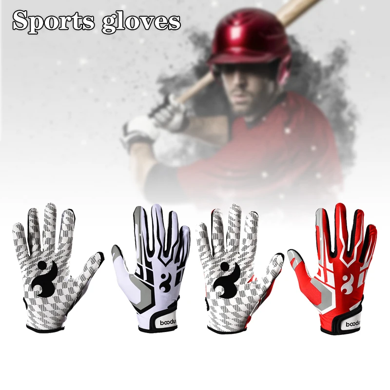 

Newly Baseball Gloves Non Slip Silicone Wear Resistant Breathable Adjustable Wrist Strap Outdoor Sports Fitness Gloves