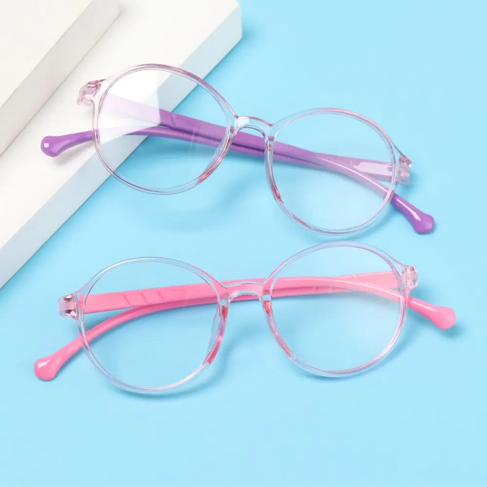 1PC Anti-blue Light Kids Glasses Children Boys Girls Transparent Round Computer Goggles Eye Protection Ultralight Frame Eyewear