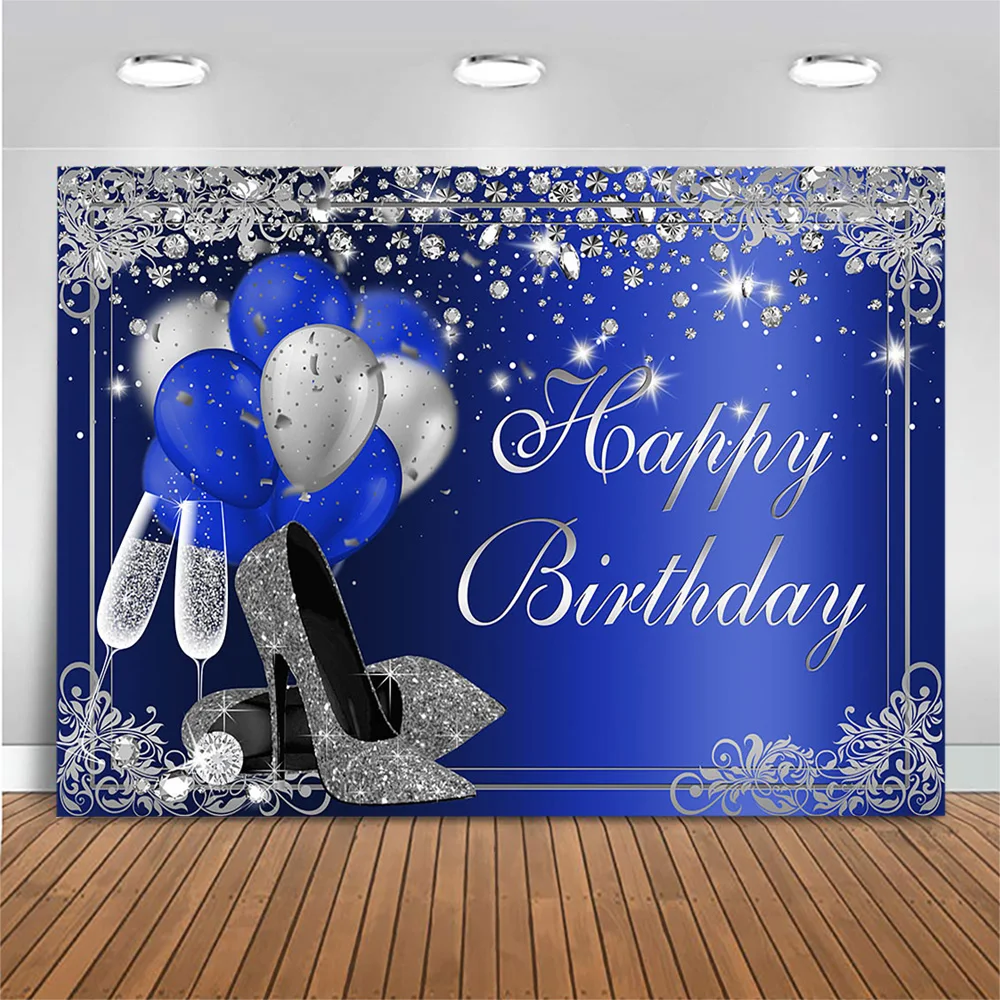 Mocsicka بريق رائع المرأة حفلة عيد ميلاد خلفية للتصوير الفوتوغرافي بالون عالية الكعب عيد ميلاد سعيد صورة خلفية ديكور