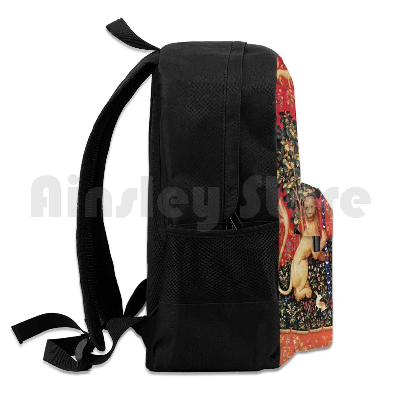 Mochila Unicorn Sight for Women, Flores Fantasia, Animais, Ao ar livre, Caminhada, Equitação, Alpinismo, Cavalo Fantasia, Vermelho, Verde