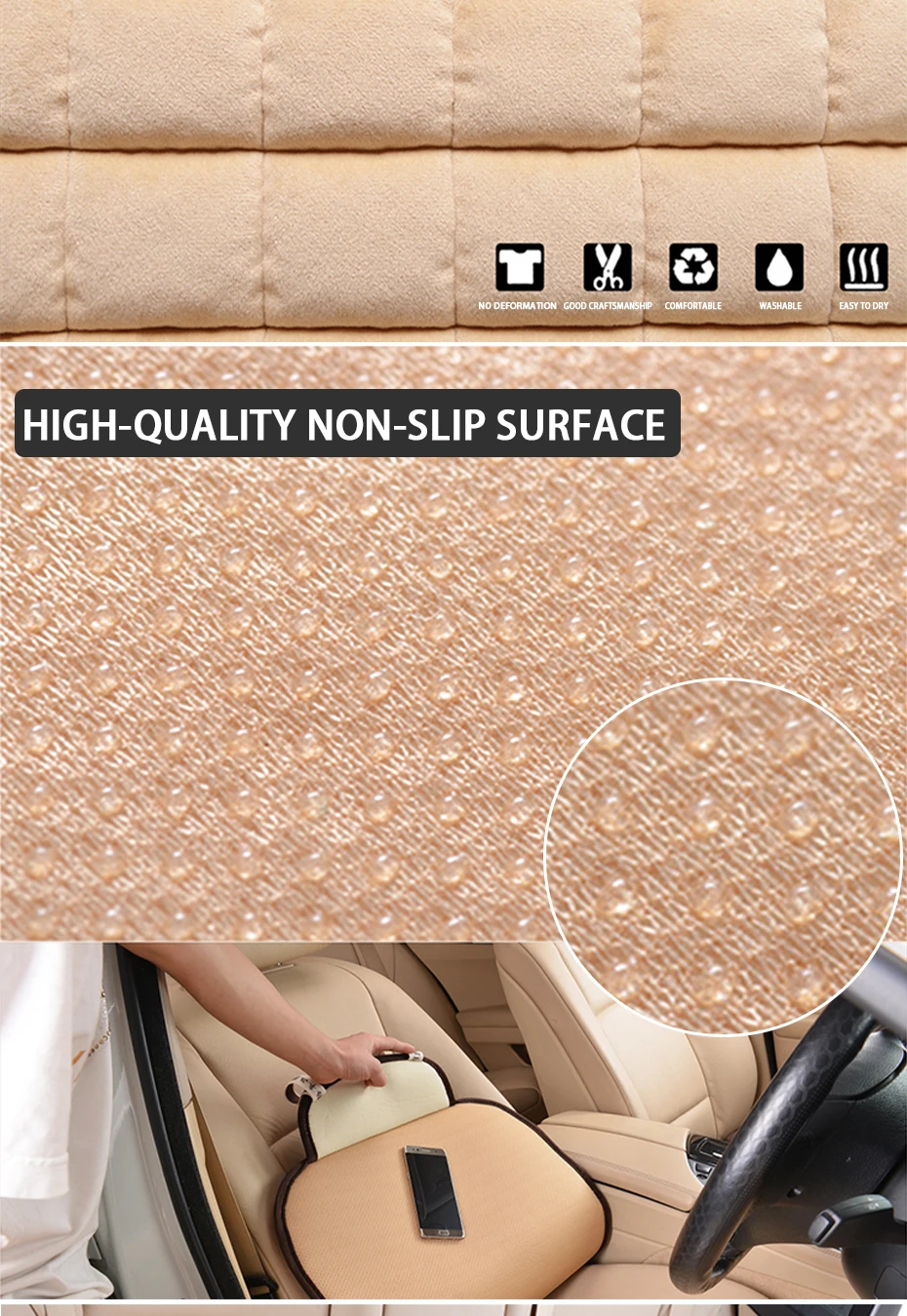 SEAMETAL Autositzbezug Winter Warme Sitzbezüge Universal Interior Auto Sitzkissen Schutzmatten 5-Sitzer Autozubehör – Detail 8