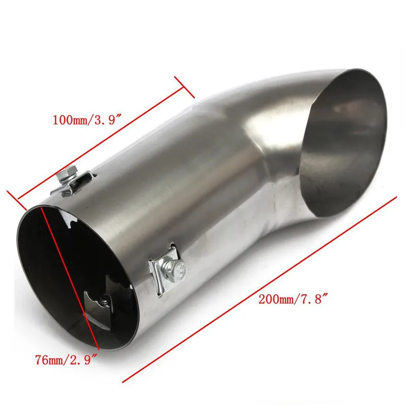 76mm Tubo Di Scarico Per Auto Sistema Di Scarico Marmitta Tubo di Coda Punta Silenziatore Silenziatori In Acciaio Inox Tubo Di Scarico Per Auto Universale