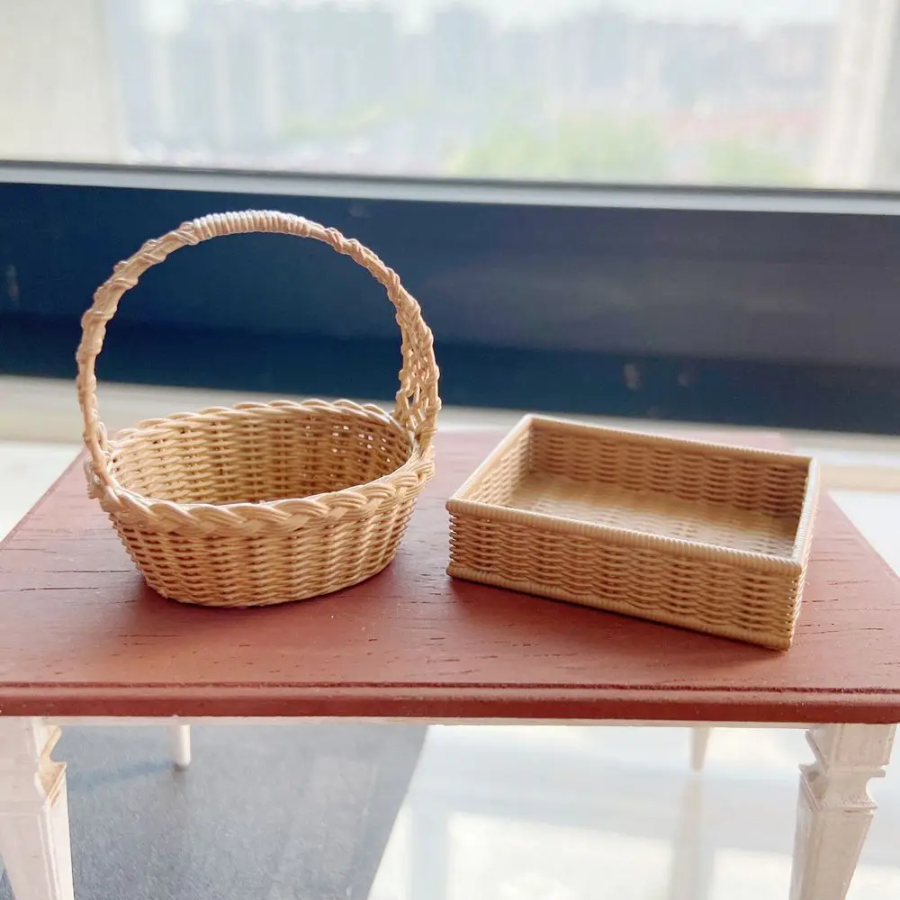 1PCS 1/6 Scale Miniature Storage Basket Cute Mini Food Basket for 1/6 1/8 Blyth Barbies BJD Doll House Decor Kitchen Play Toys