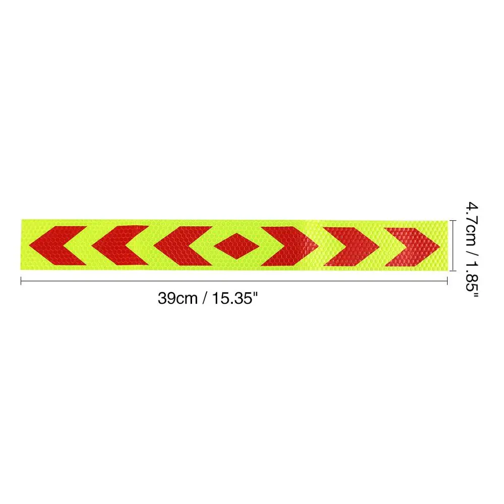 X Autohaux 2Pcs 4Pcs Arrows Printed Self Adhesive Type Car Reflective Warning Sign Sticker Tape Yellow Black