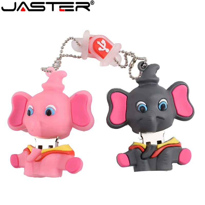 

Флэш-накопитель JASTER USB 2.0, 64 ГБ, 32 ГБ, розовый слон, мультяшный флэш-накопитель, 16 ГБ, 8 ГБ, USB-накопитель, 4G, подарки, брелок для ключей, карта памяти