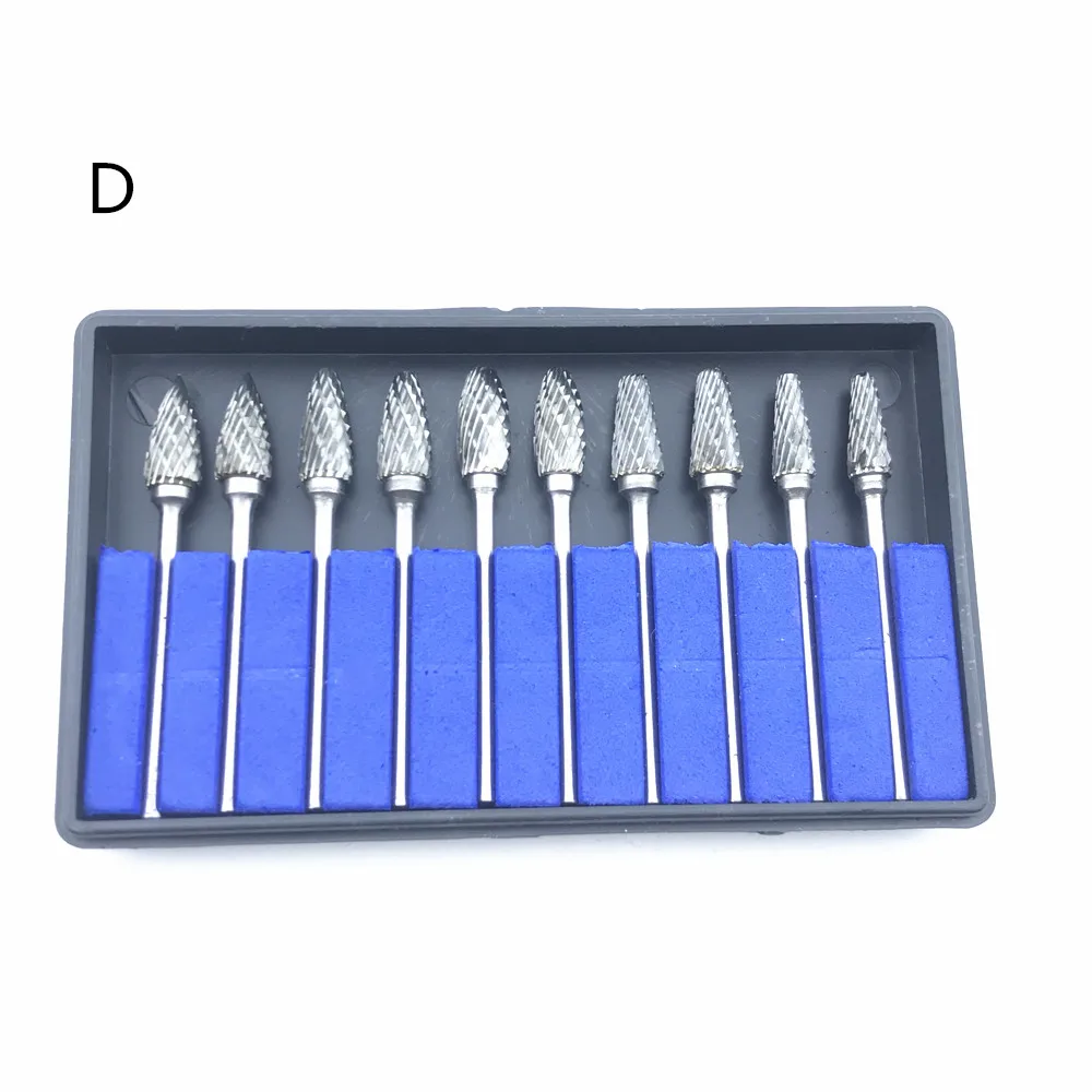 10pcs/box Tungsten Steel Dental Carbide Burs Lab Burrs Tooth Drill Dental Lab Materials