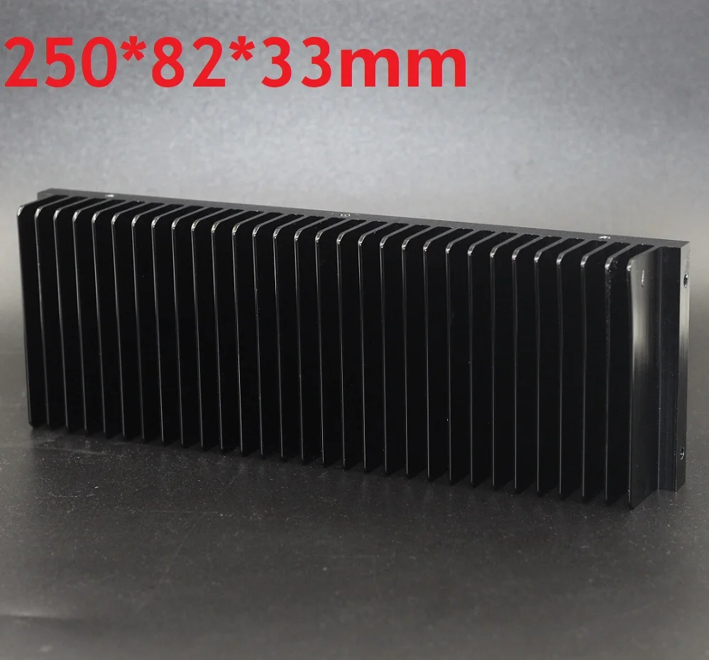 Anodized Aluminum Radiator 250x82x33mm DIY Aluminum Chassis Heat Sink 250mm Anodizing Black Heatsink