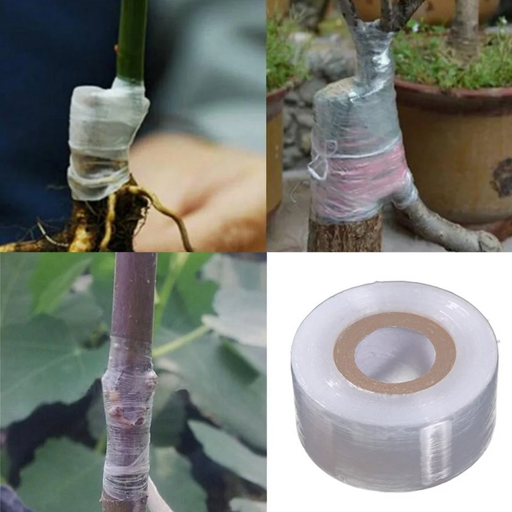 30MMx120M PE Film Grafting Tape Garden Tree Plants Seedlings Grafting Stretchable Self-adhesive Eco-friendly Tape Garden Supply