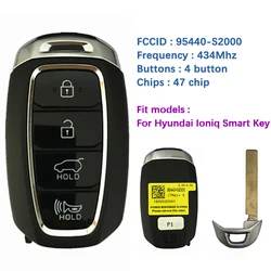 CN020125 Aftermarket 4 Button Smart Key For Hyundai SantaFe Proximity Remote 433Mhz 47 Chip TQ8-FOB-4F19 95440-S2000