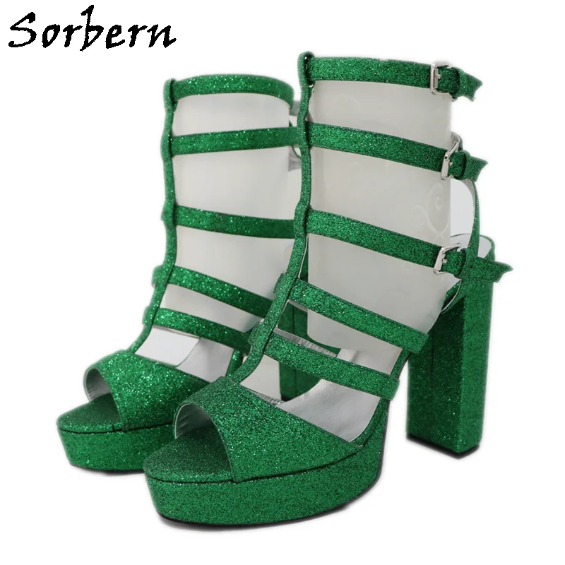 

Sorbern Sexy Glaidator Sandals Women Square Chunky Heels Design Shoe For Woman Summer 2019 Block Heel Shoes Custom Colors