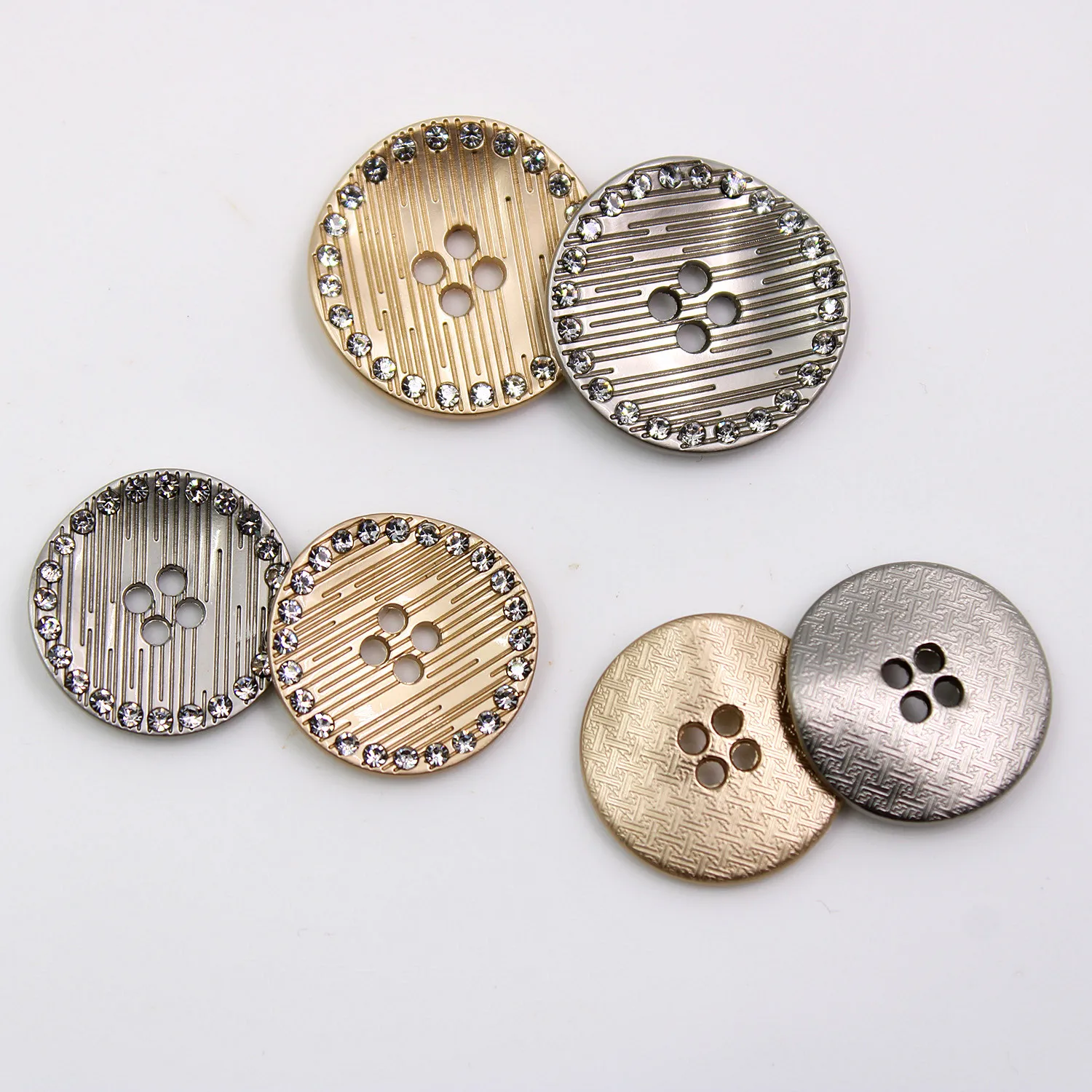 2pcs/lot Metal & Rhinestone Button Clothes Sweater Coat Decoration Suit Flat good quality Button Accessories DIY Clothing X-019