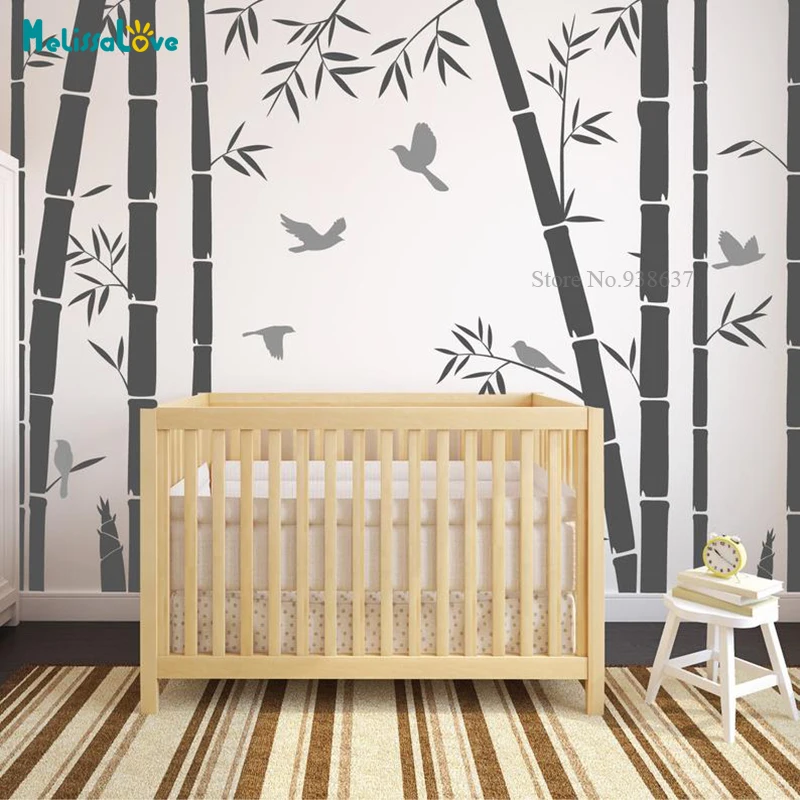 Bamboo Forest Wall Sticker Bamboo Stalk Tree Nursery Baby Room Decal Wall Art Poster BB068