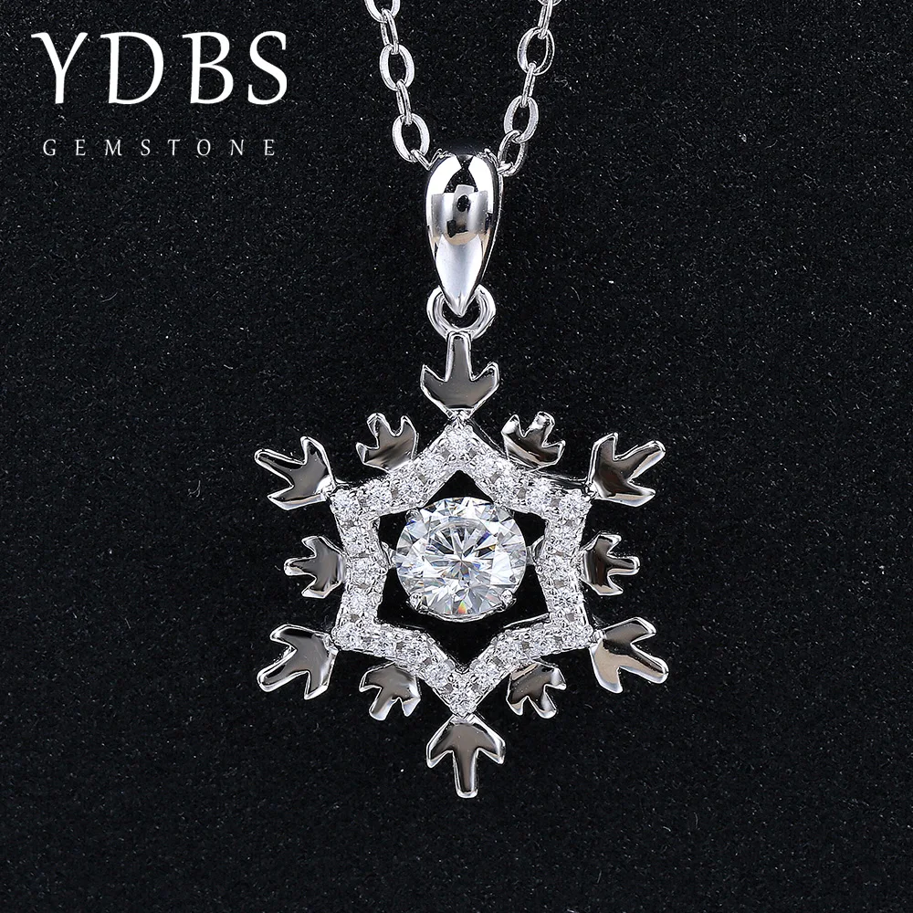 

0.5 carat 5.0mm round Moissanite pendant D VVS Moissanite wedding snow pendant for women solid 18k white gold