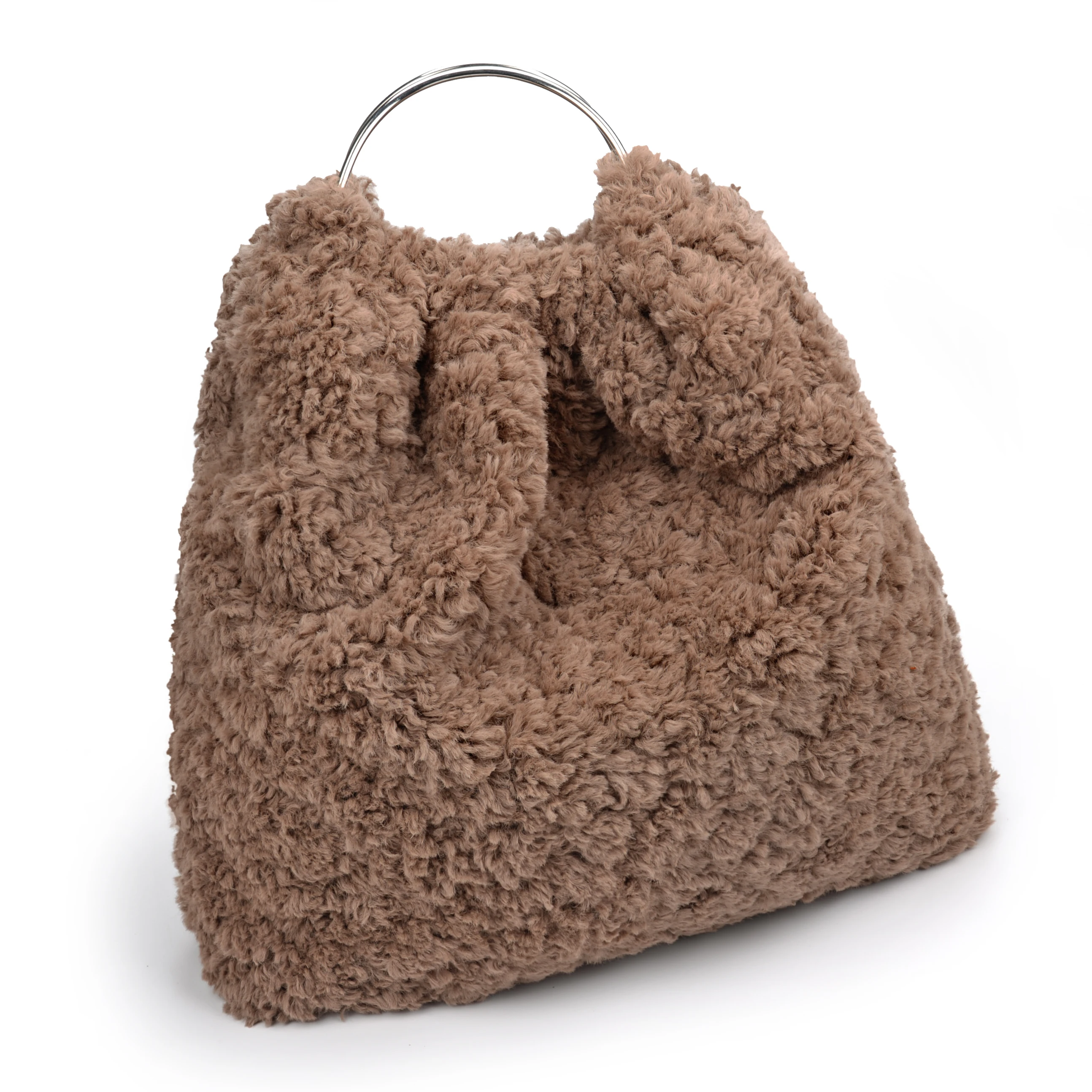 Sac à main en fausse fourrure de lapin pour femmes, fourre-tout à la mode style harry, fourre-tout, Hobo, hiver, fausse fourrure de lapin, sac chaud