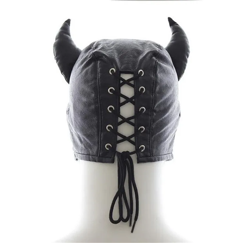 Adult Games Sexy Latex Faux Gay Leather Sex Mask Men and Women Animal Bondage Fetish Mask Erotic Toys Sex Products for Couples