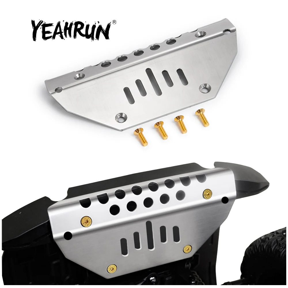 YEAHRUN-Placa de deslizamiento delantero de acero inoxidable, parachoques, placa de protección inferior para TRX-4 G500 TRX-6 1/10 RC Crawler Car Model, piezas de actualización