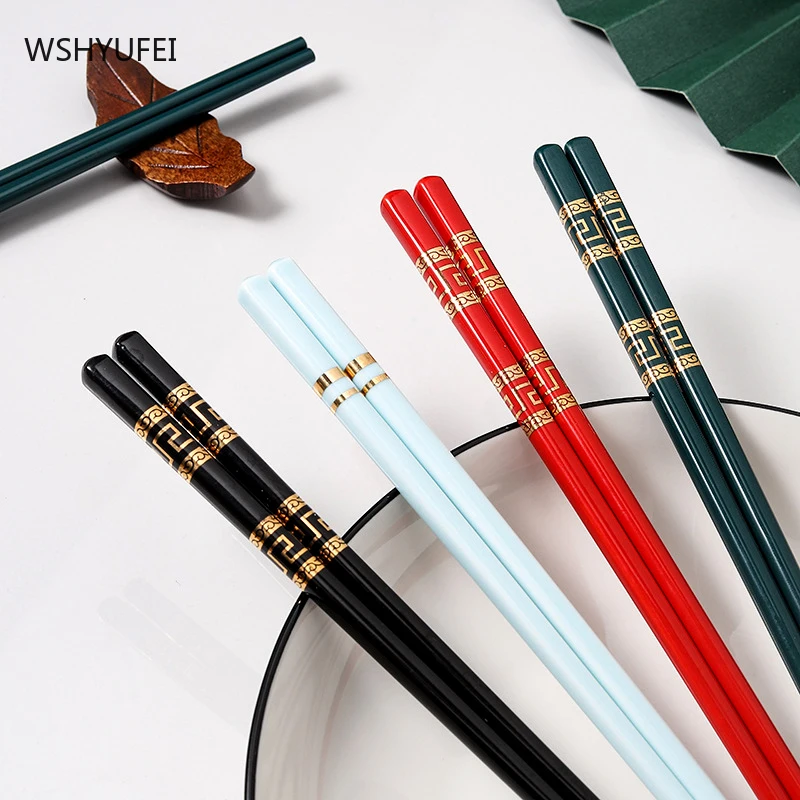 

Chinese style 5 pairs of ceramic Phnom Penh chopsticks non-slip sushi dumpling chopsticks gift kitchen supplies reusable