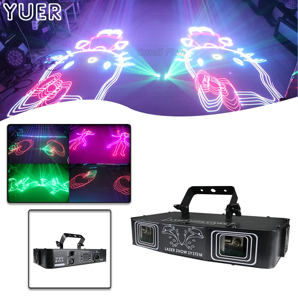 

YUER 1000MW RGB 3IN1 Animation Effect Laser Light DMX512 6/12/22CH Voice Contro Stage Projector DJ Disco Party Dnace Floor Club