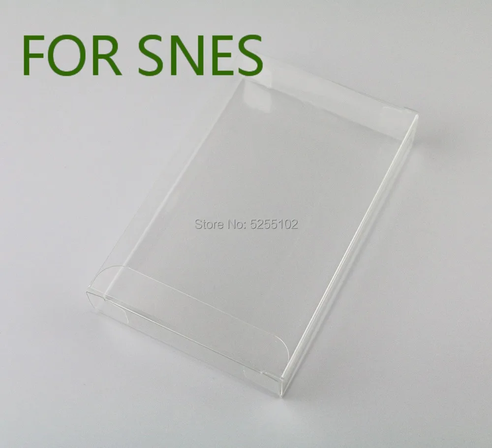 2pcs For SNES Card Sleeve Clear Box High Quality Clear transparent plastic game card For SNES Cartridge Case Cart Protector