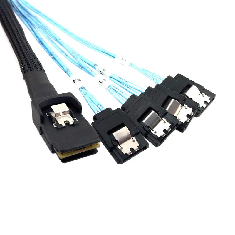 

MINI SAS 4i SFF-8087 36P To 4 SATA 7Pin HDD Hard Disk internal cable 0.5m 1.0m 50cm 100cm