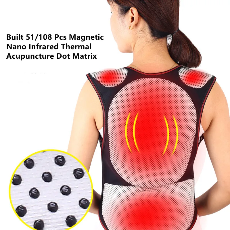 Pain Relief Vest Tourmaline Self-heating Magnetic Therapy Waist Back Shoulder Posture Corrector Spine Lumbar Brace Belt Health