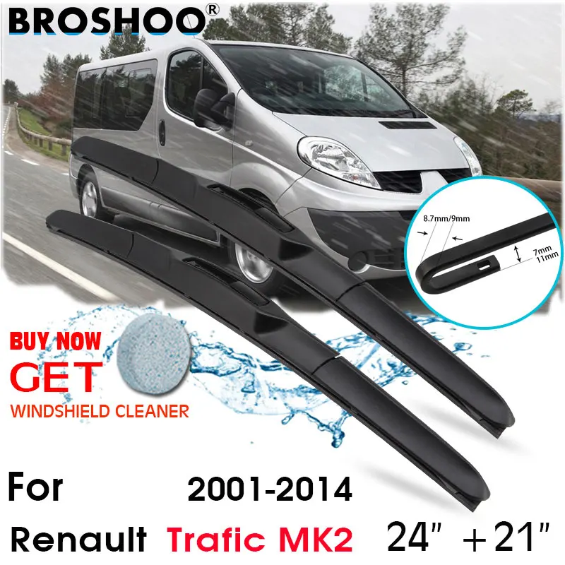 Car Wiper Blade Front Window Windscreen Windshield Wiper Fit Blades Accessories For Renault Trafic MK2 24\'\'+21\'\' 2001-2014