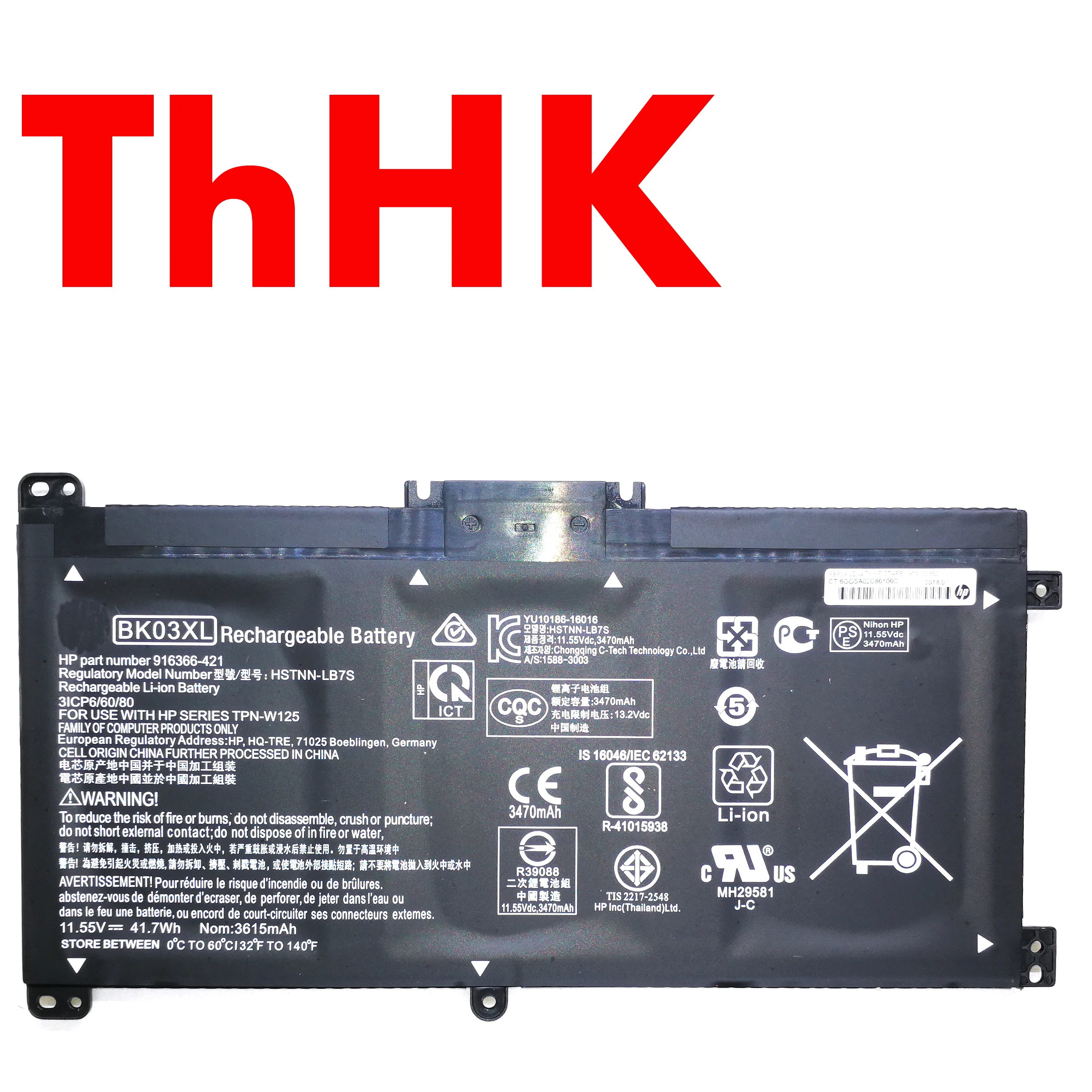 Genuine Original BK03XL BKO3XL 916366-421 HSTNN-LB7S TPN-W125 Laptop Battery For Hp Pavilion X360 Converitble PC 14 14m 14m-ba00