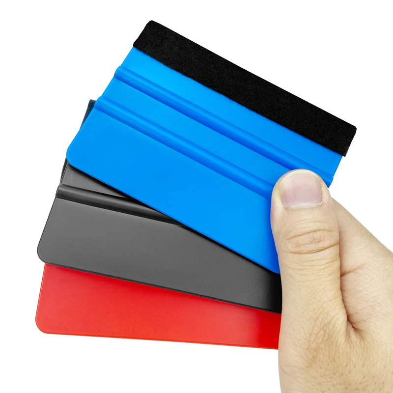 

10Pcs Blue Red Card Squeegee Car Foil Wrapping Suede Felt Scraper Window Film Tint Wrap Sticker Edge Squeegee Home Car Tool