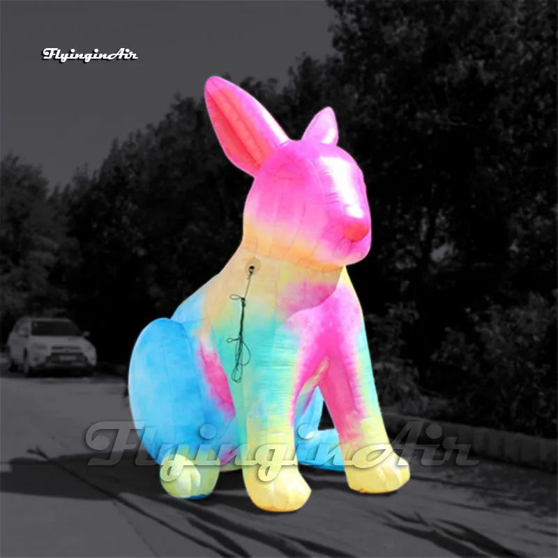 

Personalized Easter Day Colourful Inflatable Rabbit 3m Cartoon Animal Mascot Model Blow Up Bunny Balloon For Outdoor Decoration