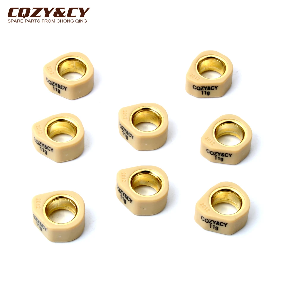 8PC Racing Quality Roller Weights 20x12mm 9g 11g 13g 16g For Yamaha 250 YP Majesty X-City X-Max 250cc 4-Stroke Engine