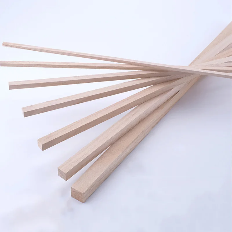 Lychee Life 30cm Long Square Wooden Bar Wood Stick Strips For Airplane Model DIY Handmade Crafts Art Supplies