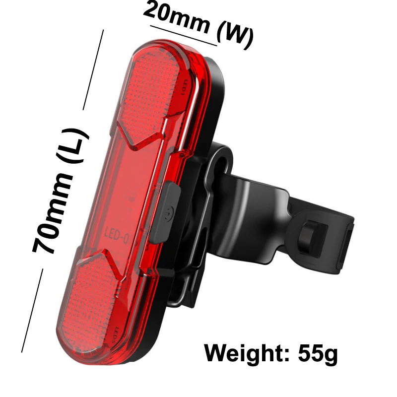 AS1010 5 x LED 4-Mode USB Rechargeable Bike Tail Light (1 pc)