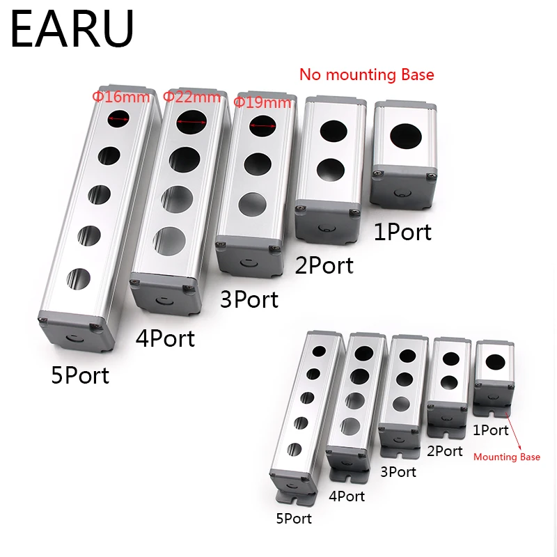 1pc stop Aluminium wodoodporny odporny na kurz metalowy przełącznik wciskany zewnętrzny Terminal łączący podstawę montażową 1 2 3 4 5 Port