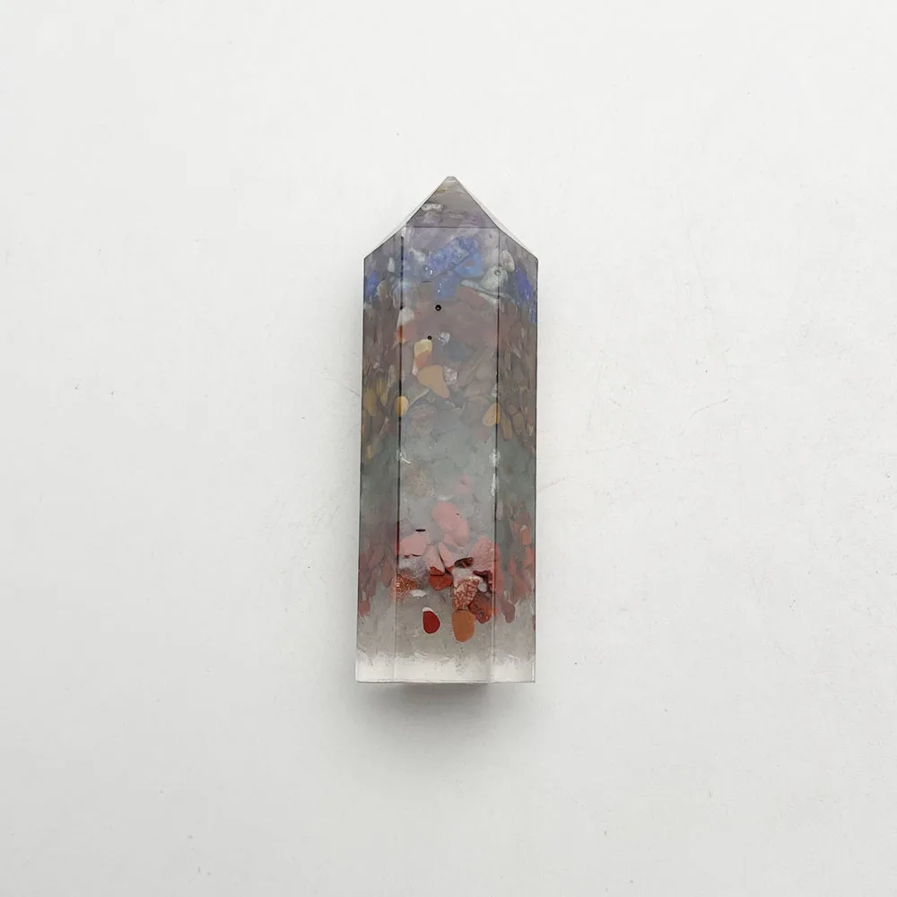 패션 크리스탈 칼럼 Orgone 83x25mm 1 개 레트로 레이키 힐링 컬러풀 내추럴 스톤, 직육면체 참 액세서리, 무료 배송