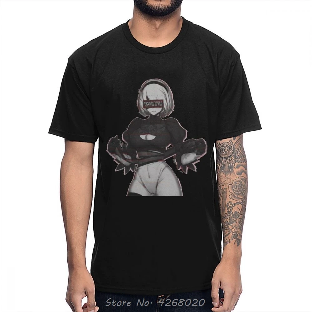 Sexy Ahegao Waifu YoRHa 2B NieR Automata T-Shirt Unique Design Men Streetwear Tshirt Anime Tees Harajuku