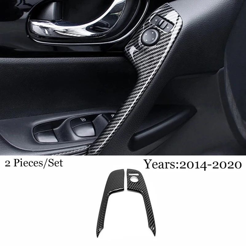 

For Nissan Qashqai J11 2014 2015 2016 2017 2018 2019 2020 Carbon fiber Car Window Handshake Trim Panel Cover Trims Accessories