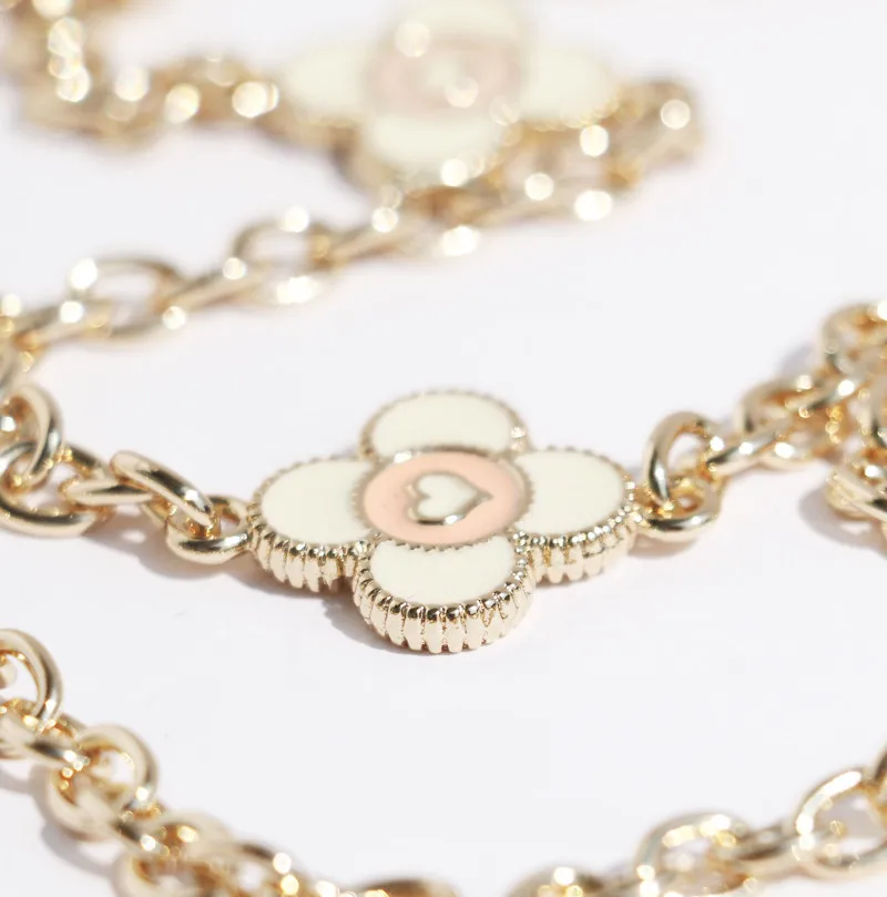 Designer chain strap 0.5cm 5mm Decoration flower gold metal charms handbag bag purse replacement Accessories Hardware quality