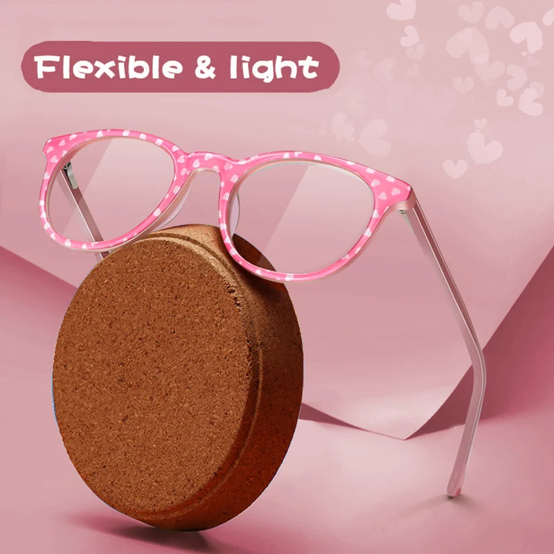 BLUEMOKY Children Optical Glasses Frame For Girls Pink Acetate Myopia Eyewear Spectacles Frames Kids Computer Gaming Eyeglasses