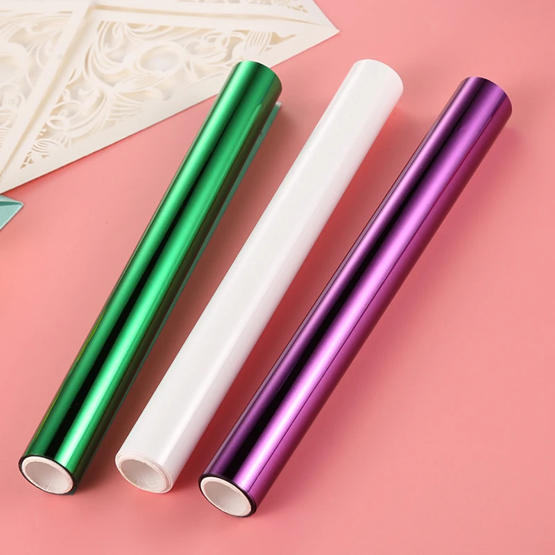 Purple Green White Toner Reactive Foil for Laser Printer Laminator Hot Stamping Holographic Foils for Cards Crafts 5mx19.3cm