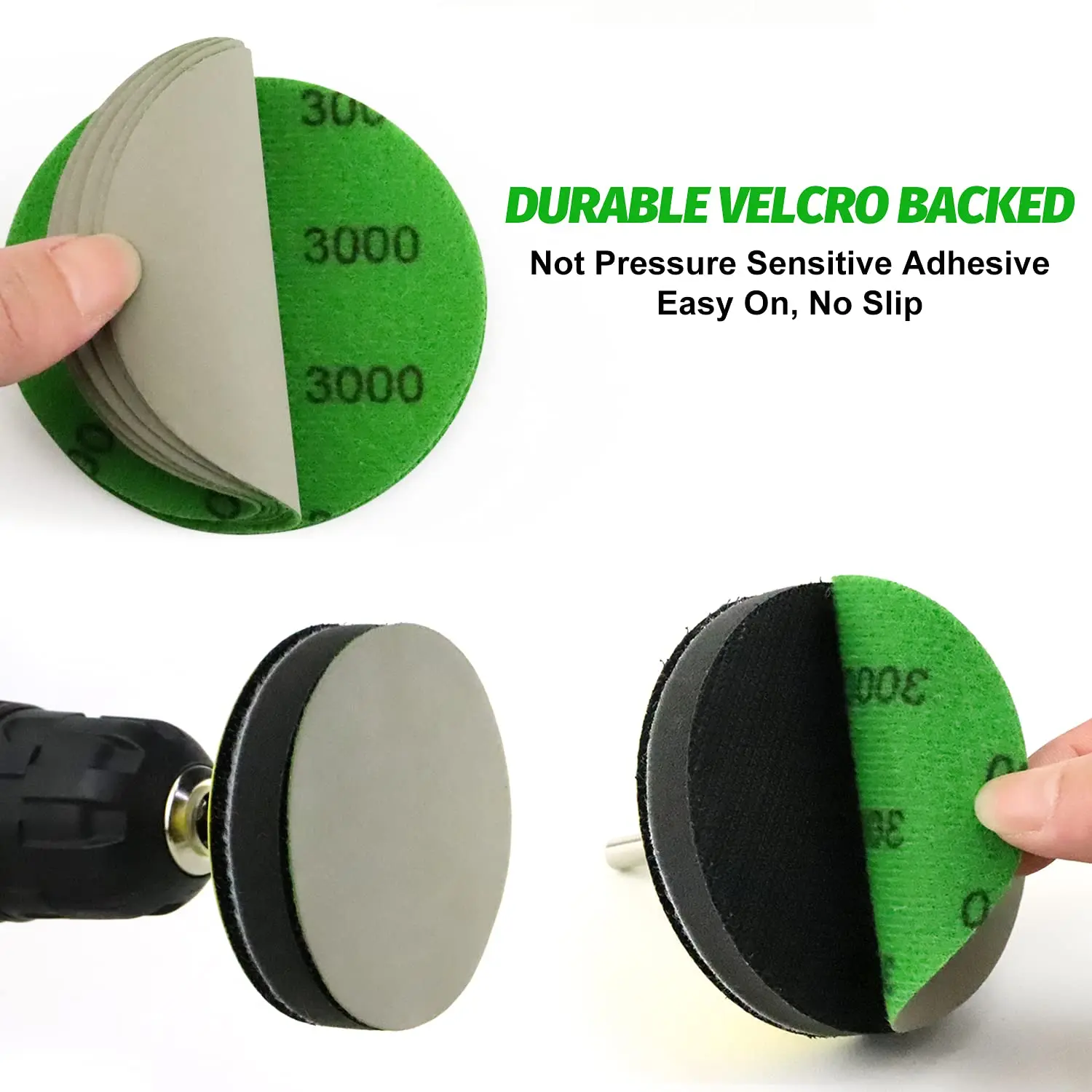 150 PCS 3 inch Schleifen Discs Grütze Sortiert Nass/Trockenen Haken & Loop Schleifpapier mit 1/4 zoll Sichern Pad wolle Pad Weiche Pufferung Pad