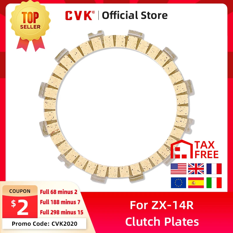 

CVK 1Set 8 Pcs Clutch Disc Friction Plates Motorcycle Engine Accessories Clutch Plates For Kawasaki ZZR1400 ZX-14R ZX14R 14R