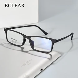 BCLEAR Optical Eyeglasses Frame for Men and Women Titanium Flexible Legs with TR-90 Plastic Front Rim Eyewear Spectacles Frame