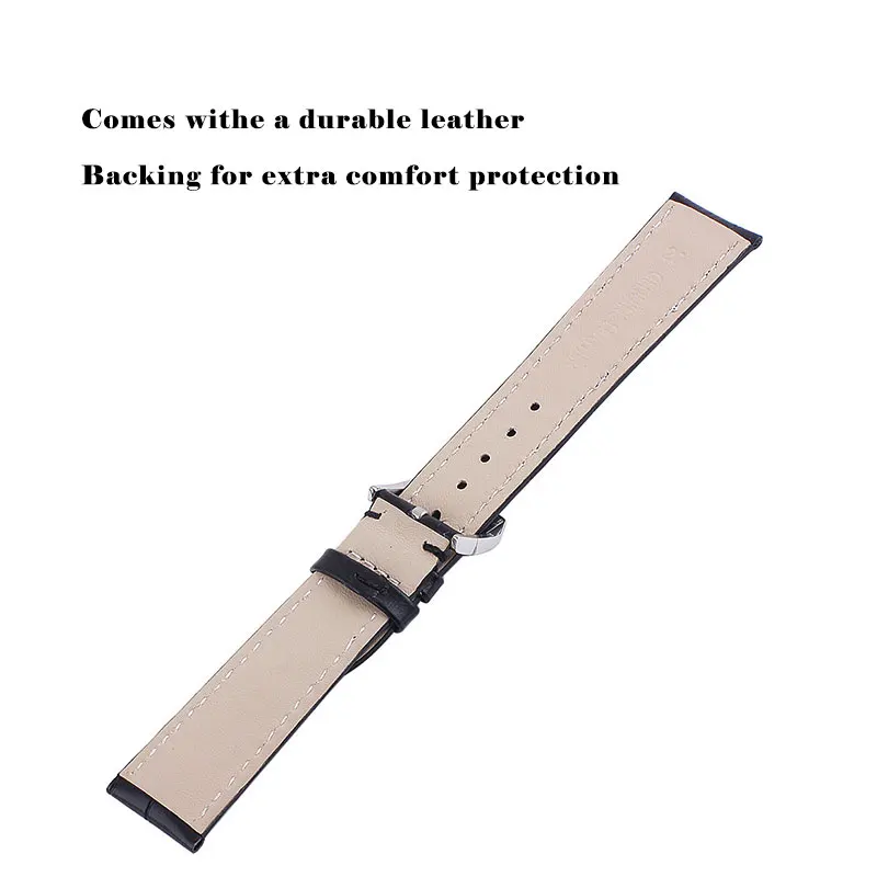 UTHAI Z20 Leather Watchband Crocodile Pattern Strap 14mm 16mm 18mm 20mm 22mm 24mm Silver Metal Buckle Clasp Women Men Watch band