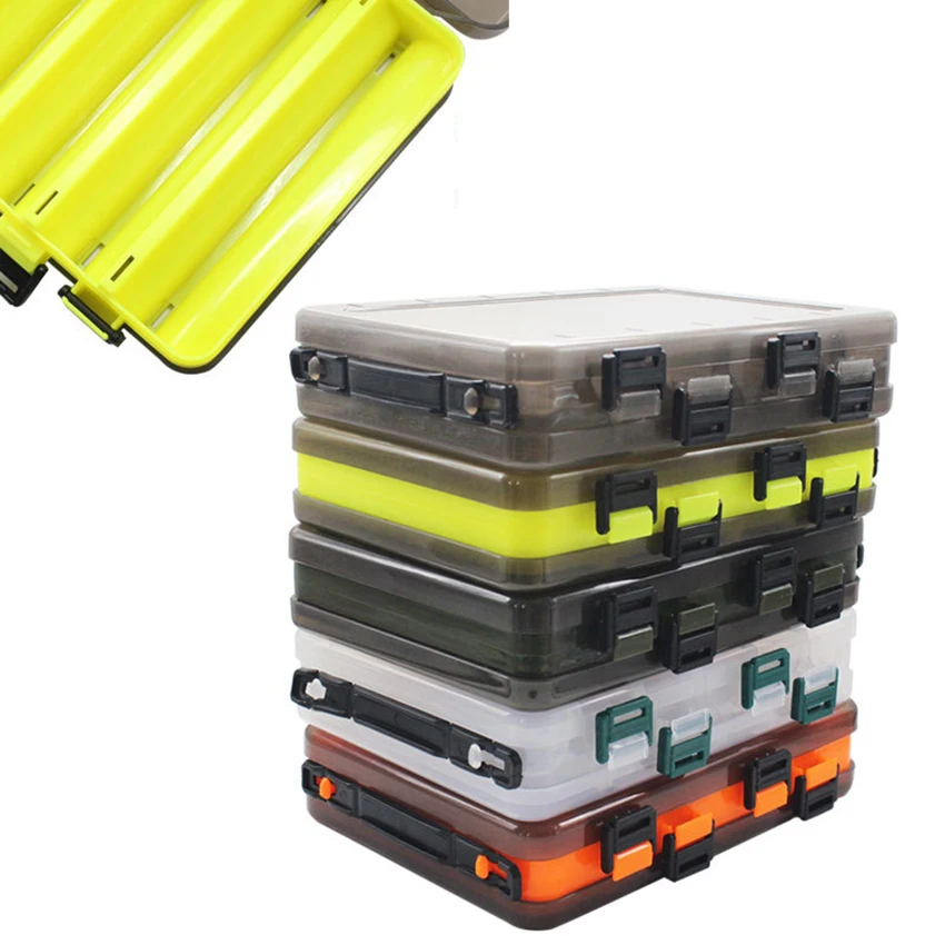 Custodia per esche da pesca scatola per attrezzi a doppia faccia da 12 e 14 camere per la pesca scatola per esche/ganci a doppia faccia scatola di immagazzinaggio in plastica attrezzatura da pesca