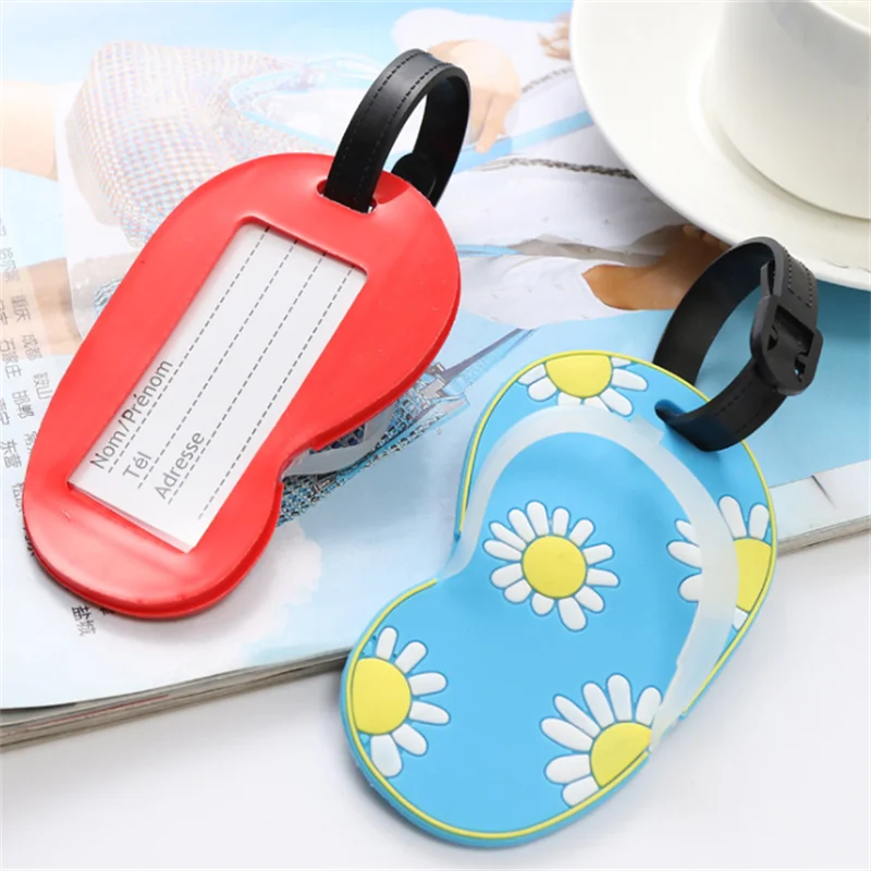 Personalized Fashion Slippers Silicone Luggage Tag Suitcase Identifier Tag Boarding Pass Card Bus Card Sets