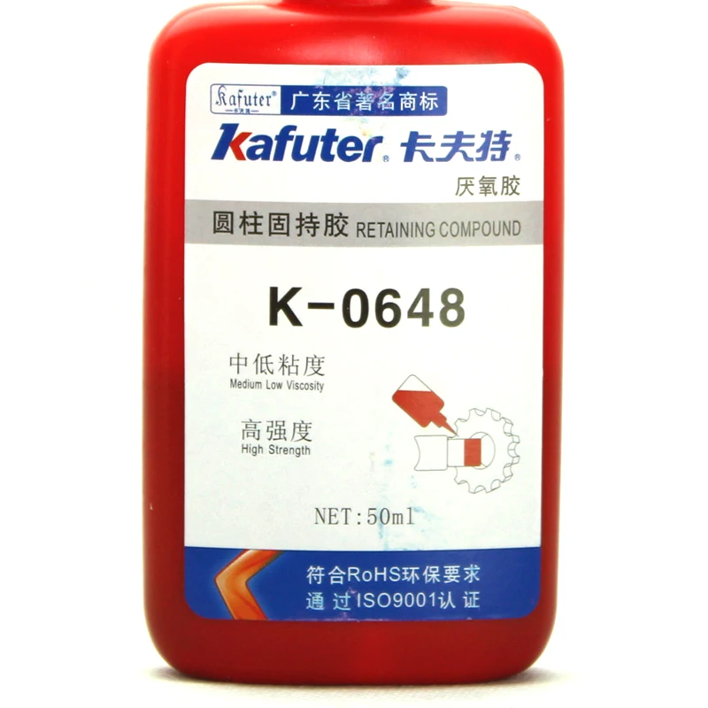 New 50ml Kafuter K-0648 Anaerobic, high-strength, high-temperature and fast-type cylindrical bearing parts locking glue