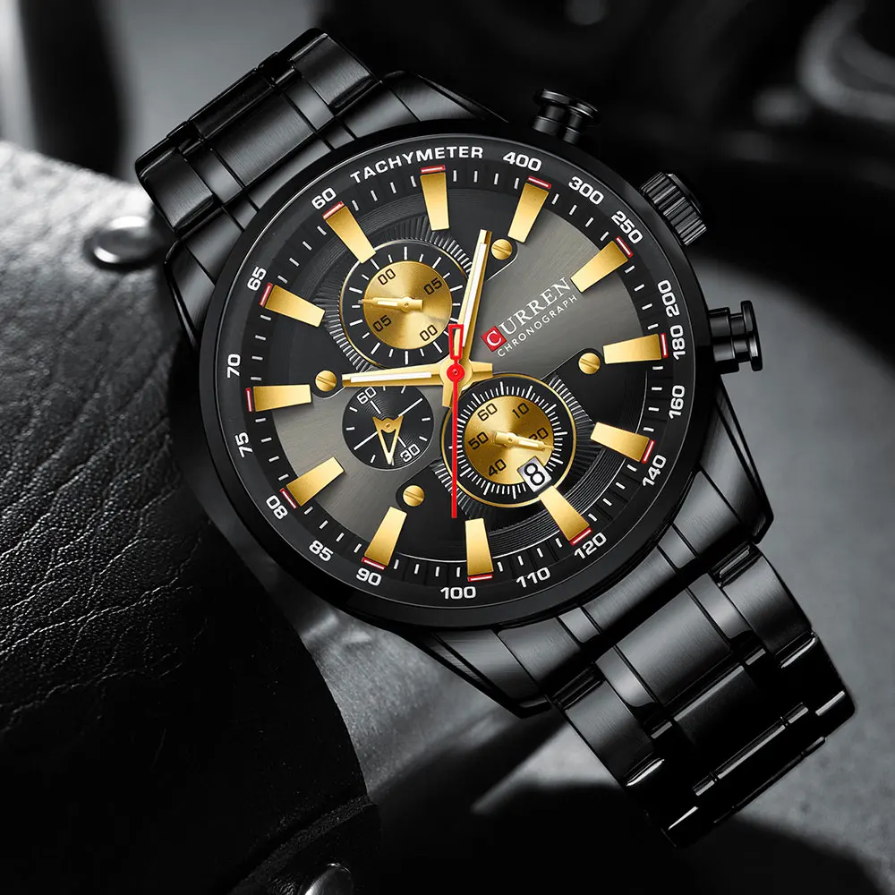 CURREN Neue Herren Uhren Quarz Business Wasserdichte Uhr Mann Uhren Top Marke Luxus Armbanduhr Männer Chronograph Reloj Hombre – Detail 26