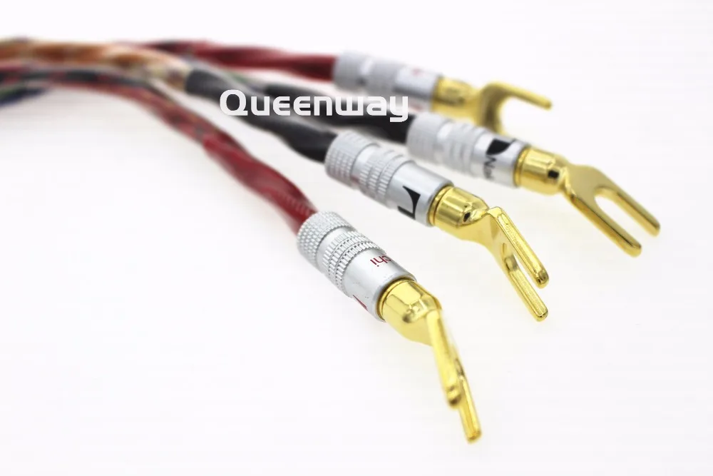 4 PCS/Set HiFi hi-end hiend Brand U type to U/Banana Plug Speaker Jumper cables Speaker Plug/interface link cable 20cm