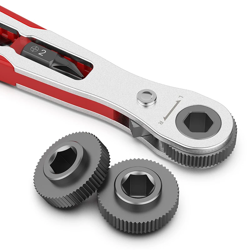 Mini clé à cliquet Phillips, support d'embouts fendus, poignée de tournevis à tige hexagonale de 1/4 "pour espace étroit, ensemble d'outils à main 1 pièce