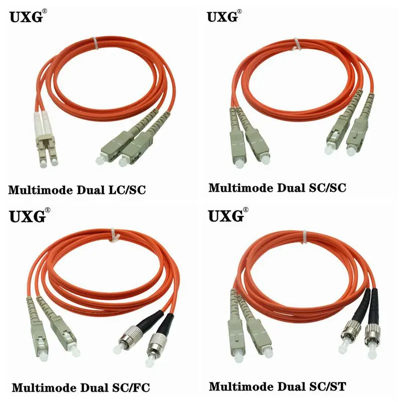 Multimode Core Fiber Jumper Dual LC To LC FC ST SC Fiber Patch Cord Jumper Cable MM Duplex Multi Mode Optic For Network 1m-60m